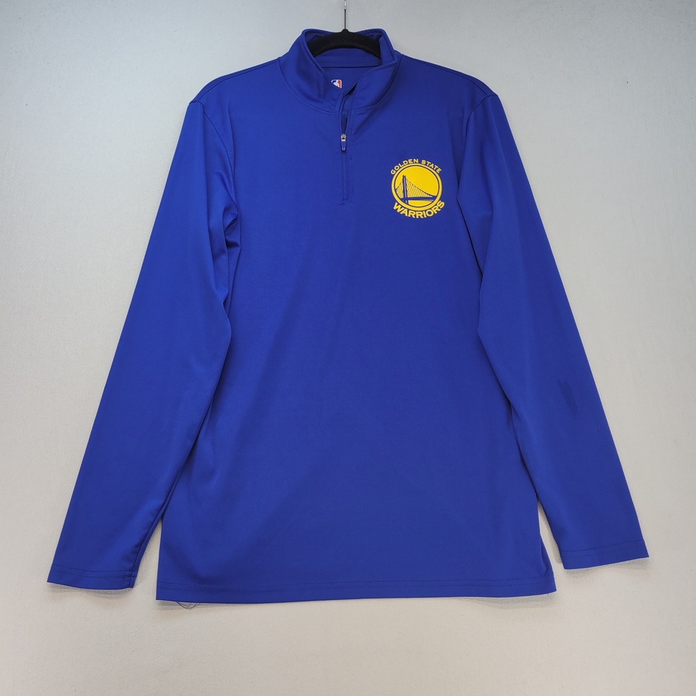 UNK NBA Golden State Warriors Mens Medium Blue‎ Quarter Zip Pullover Activewear